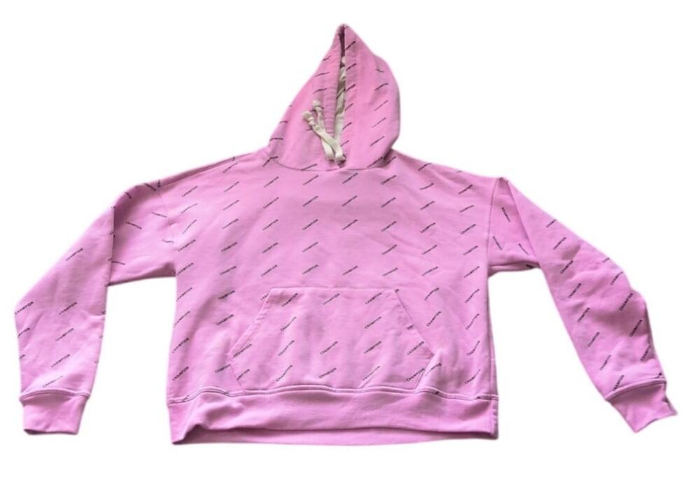 Champion Pink Hoodie Women's Size Large Pullover Sweatshirt Logo EUC